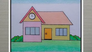 Easy house drawing for beginners || house drawing easy | drawing house