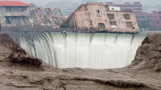 Broken dams and bridges! The worst flood in 140 years in China, Typhoon Haikui