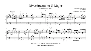 Haydn : Divertimento - Sonata in G Major, Hob. XVI:G1 (I : Allegro)