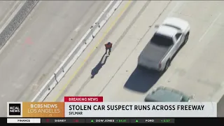 Sylmar stolen vehicle suspect crosses freeway on foot, twice