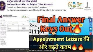 EMRS Appointment Letters Update🔥🔥 Final Answer Keys Out 🔥🔥 Next Possible Steps By EMRS #emrs 🔥LIVE 🔥