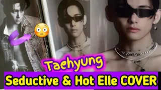 Tae REVEALING HIS CHEST😳 Elle Korea Cover Magazine💜 #taekookmoments #btslive #runbts