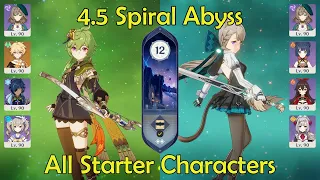 Starter Characters Only: 4.5 Spiral Abyss - Genshin Impact