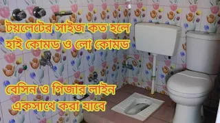 বাতরুমের সাইজ কত হলে আধুনিক ব্যবস্থা রাখা যাবে।লো ডাউন ও হাই কোমডের জন্য কত ফিট জায়গার প্রয়োজন