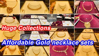 Affordable range light weight gold necklace sets for shadi season from Tanishq | Gold Necklace sets