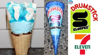 Nestle Drumstick Slurpee Blue Raspberry Vanilla Treat ONLY at 7-Eleven Review