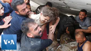 Gaza Girl Rescued from Rubble of Israeli Airstrike