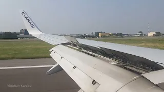 Very smooth Ryanair landing in Milan Bergamo Airport