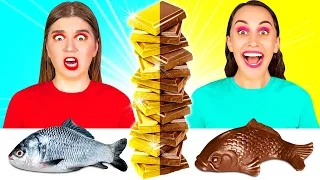 Челлендж Шоколадная еда vs. Настоящая еда #3 от DaRaDa Challenge