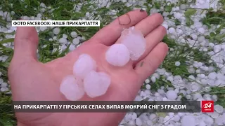 Злива, велетенський град і мокрий сніг: якої шкоди завдала негода на Заході України