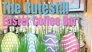 EASTER DECORATE WITH ME 2023 - ADORABLE COFFEE BAR! Spring Decor W/ Egg Lights @ParadisePoint.