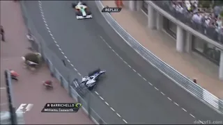 Rubens Barrichello crash Monaco GP 2010