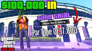 How to Complete this weeks Time Trial - Maze Bank Arena Tutorial - GTA 5 Online $100,000 in 1 minute