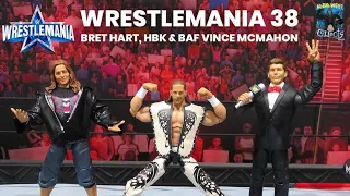 WWE Mattel Wrestlemania 38 Elite Bret Hart, Shawn Michaels & Vince McMahon BAF Figure Review!