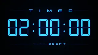 2 Hours Digital Countdown Timer with Simple Beeps 💙