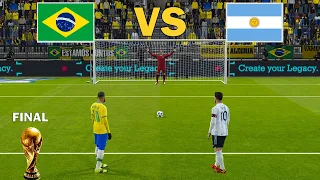 Brazil 🆚 Argentina - Final FIFA World Cup 2026 | Penalty Shootout | Neymar 🆚 Messi | PES Gameplay