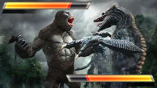 King Kong Vs SkullCrawler Battle With Healthbars / King Kong : Skull Island(2022)