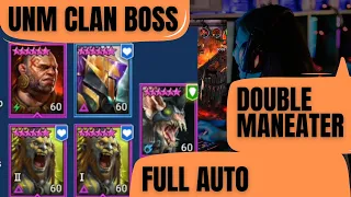 Double Maneater UNM Clan Boss. Full Auto. Fahrakin, Painkeeper, Seeker #raidshadowlegends #clanboss