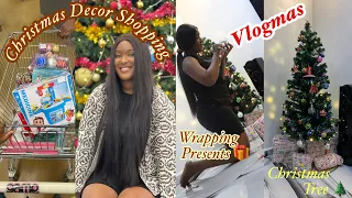 Vlogmas Day 10:Christmas Decor Shopping + Decorating + Wrapping Christmas Presents!!!