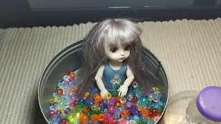 Rainbow Satisfying Video l ASMR Mixing Candy & Yummy Skittles in Three Bathtubs with M&M's Slime