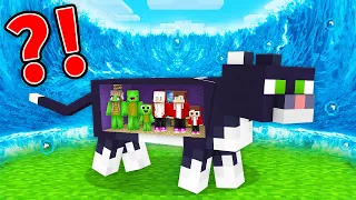 EPIC TSUNAMI vs. Mikey Family & JJ Family Doomsday Bunker in CAT in Minecraft (Maizen)