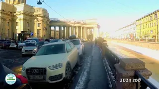 A walk through winter St. Petersburg on a sunny day (February 2024)