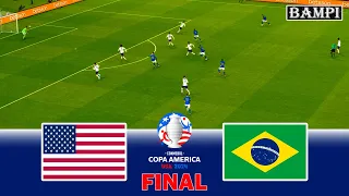 USA vs BRAZIL / Final Copa America 2024 / Full Match All Goals | PES Gameplay PC