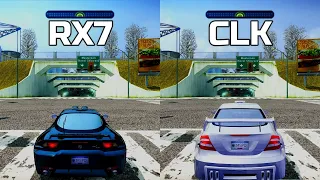 NFS Most Wanted: Mazda RX7 vs Mercedes CLK 500 - Drag Race