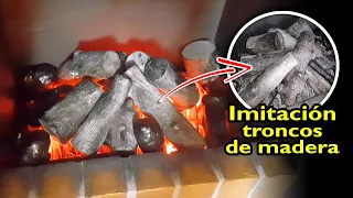 Fuego artificial - Efecto brasas - Cómo hacer troncos de madera