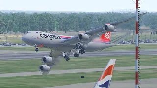 World's Heaviest Boeing 747 Landing In Extreme Turbulence [XP11]
