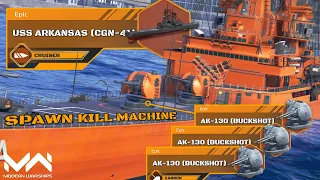 3× AK-130 (Buckshot) On USS Arkansas (CGN-41) Are Farming Machine In Escort Mode | Modern Warships