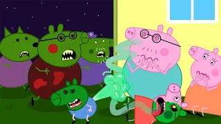 DADY PIG TURNED INTO ZOMBIES WITH ZOMBIE SHARKS ??? | Peppa Pig Funny Animation