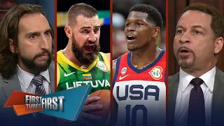 Team USA suffers first loss in 2023 FIBA World Cup vs. Lithuania | NBA | FIRST THINGS FIRST