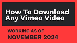 How to download any Vimeo Video [MAY 2024]