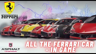 Asphalt 9: Full Ferrari Showcase (Every Car in-game)( Enzo,Roma,488 GTB, F12tdf,Laferrari,Aperta,..)