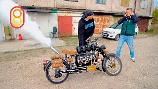 It's a steam-powered motorbike: it rides! Fast!