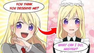 The Rich and Cute Blonde Classmate who Looks Down on Me Became My Exclusive Maid ！【Manga dub】