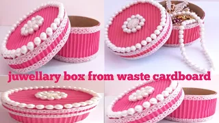 zero cost waste cardboard jewellery box #craft #cardboardbox #diycraft @Handmadecraftbybutool