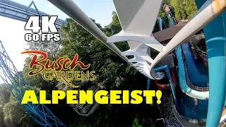 Riding Alpengeist Roller Coaster at Busch Gardens Williamsburg! Front Seat View!  Off-Ride View!