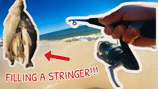 SURF FISHING and FILLING A STRINGER!!! - Last Day in ALABAMA!!!