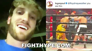 LOGAN PAUL REACTS TO JAKE PAUL KNOCKING OUT BEN ASKREN; SENDS MAYWEATHER RINGSIDE KNOCKOUT MESSAGE