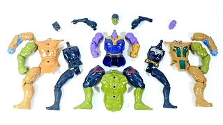 avengers toys.. thanos vs batman vs thanos armor vs hulk smash.. merakit mainan..