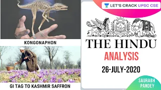 26-July-2020 | The Hindu Newspaper Analysis | Current Affairs for UPSC CSE/IAS | Saurabh Pandey