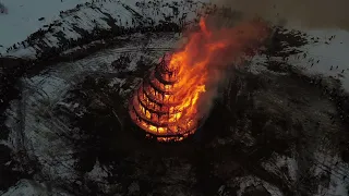 Вавилонская башня в Никола - Ленивце. Пожар.