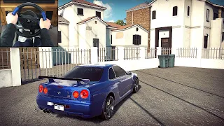 Nissan Skyline R34 GT-R - Need For Speed Heat | Thrustmaster Steering Wheel Gameplay | PS5