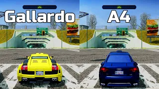 NFS Most Wanted: Lamborghini Gallardo vs Audi A4 3.2 FSI Quattro - Drag Race