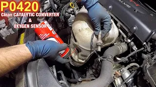 How to clean catalytic converter  while on car, customers request to spray down with cleaner