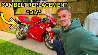 DUCATI 916 BIPOSTO CAMBELT REPLACEMENT FULL TUTORIAL (PLUS TEST RIDE!)