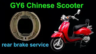 How to replace and adjust rear brake shoes in a 150cc GY6 Chinese scooter