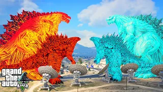 Nuclear Godzilla Earth and Nuclear Godzilla Titan vs Team Atomic Godzilla Earth   GTA 5 Mods